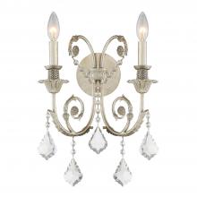 CRYSTORAMA 5112-OS-CL-MWP - Regis 2 Light Hand Cut Crystal Olde Silver Sconce