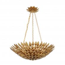 CRYSTORAMA 517-GA - Broche 6 Light Antique Gold Leaf Chandelier