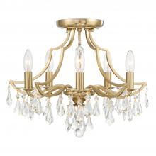 CRYSTORAMA 5930-VG-CL-MWP - Cedar 5 Light Vibrant Gold Semi Flush Mount
