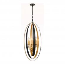 CRYSTORAMA 597-EB-GA - Luna 6 Light English Bronze + Antique Gold Mini Chandelier