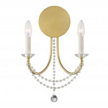 CRYSTORAMA DEL-90802-AG - Delilah 2 Light Aged Brass Sconce