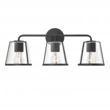 CRYSTORAMA FUL-913-BK-CL - Fulton 3 Light Black Bathroom Vanity