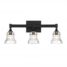 CRYSTORAMA GRG-1043-MK - Gregory 3 Light Matte Black Bathroom Vanity