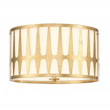 CRYSTORAMA ROY-800-GA - Royston 3 Light Antique Gold Flush Mount
