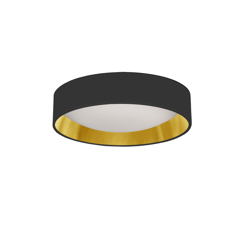 11&#34; Light Flush Mount Fixture Black/Gold Shade