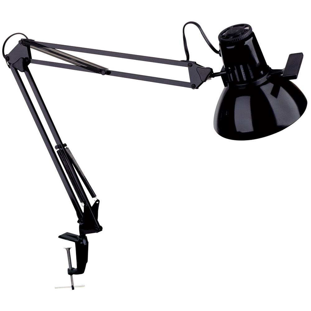 Desktop Task Lamp, Gloss Black, 36&#34; Reach