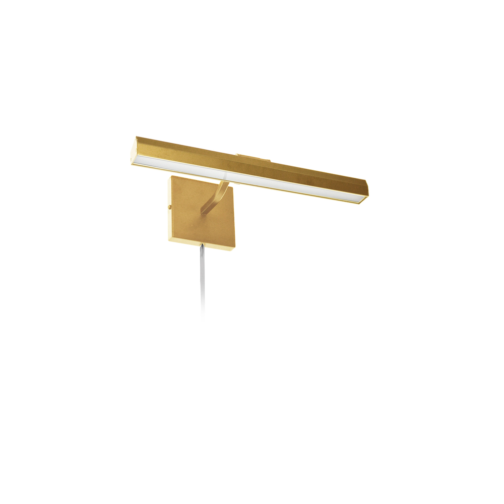 20W 16&#34; Picture Light, Aged Brass with Frosted Glass Diffuser