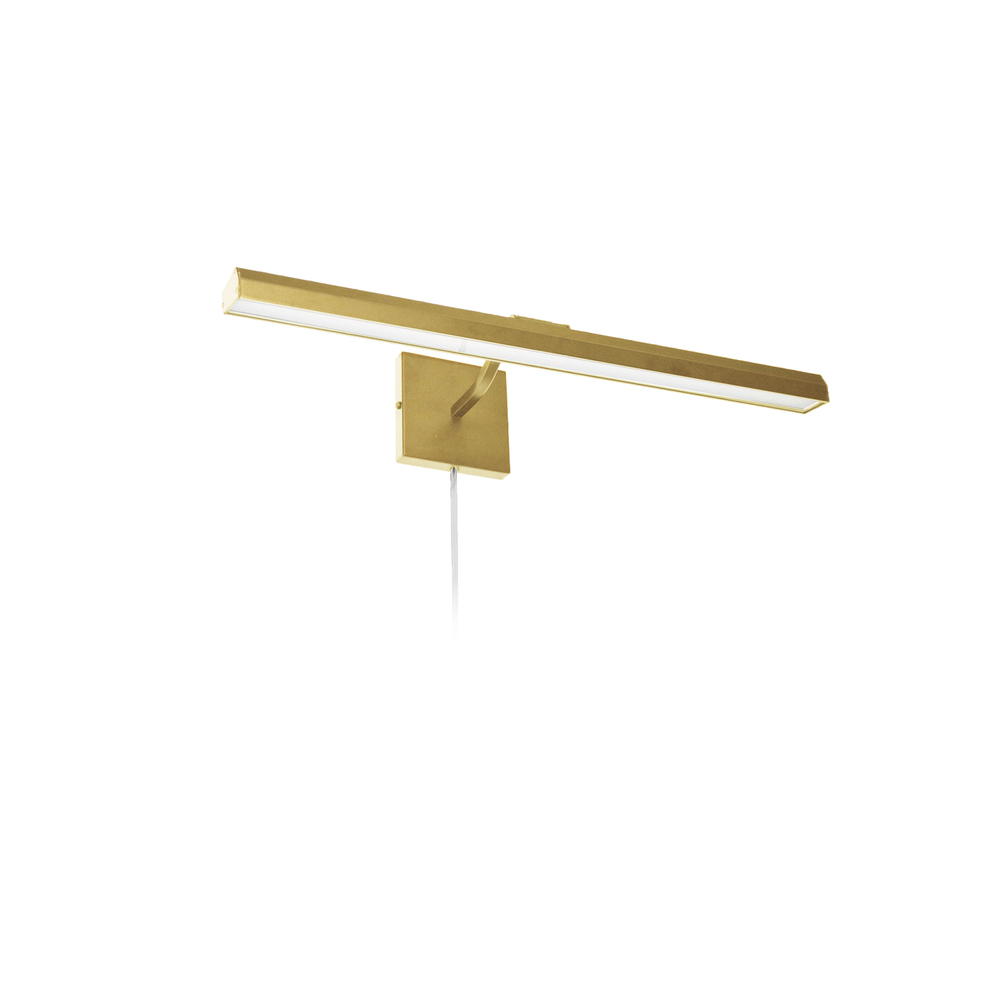 30W 24&#34; Picture Light, Aged Brass with Frosted Glass Diffuser