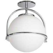 Dainolite PAO-121SF-PC - 1 Light Incandescent Paola Semi-Flush Mount Polished Chrome w/ White Glass
