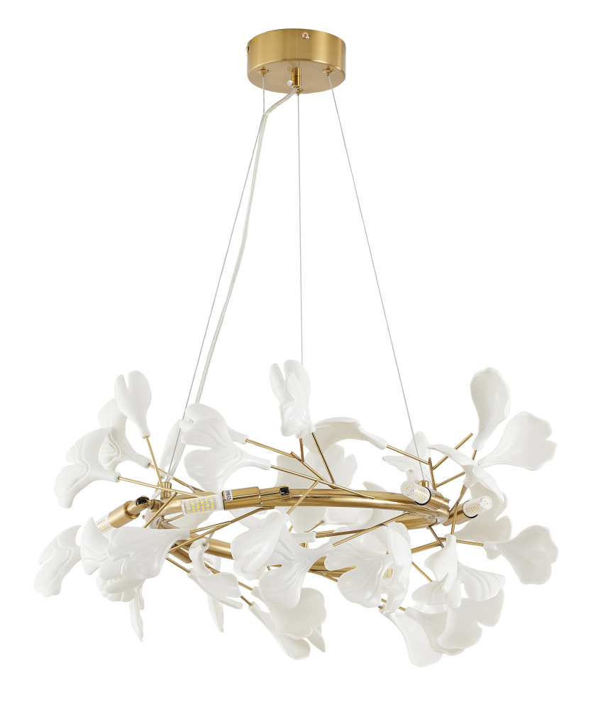 Round Brass Frame Chandelier