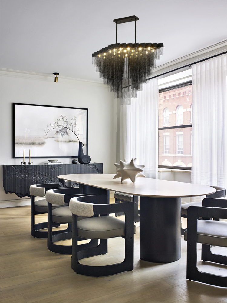 Satin Black Prism Chandelier