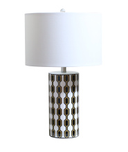 Bethel International MTL31PQ-SN - Black and White Ceramic Frame Table Lamp