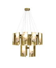 Bethel International MU124C18BR - Satin Brass LED Chandelier