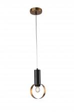 Bethel International TR78P10G - Single Pendant Lighting Black & Gold