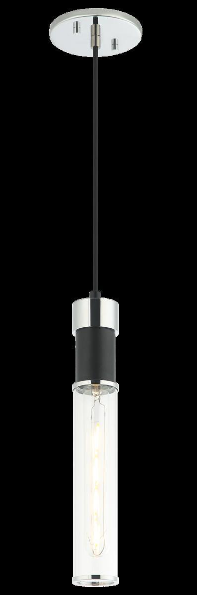 Tubo Matte Black + Chrome Pendant