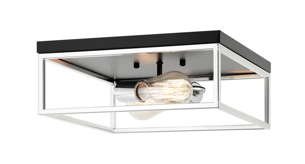 Clarke Black + Chrome Flush Mounts