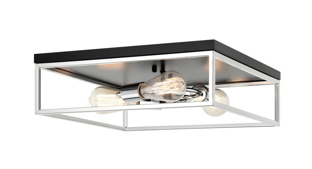 Clarke Black + Chrome Flush Mounts