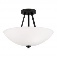 Capital Canada 218921MB - 2-Light Semi-Flush Mount in Matte Black with Soft White Glass Shade