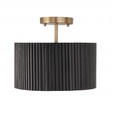 Capital Canada 250711KR - 1-Light Semi-Flush Pendant in Matte Brass and Handcrafted Mango Wood in Black Stain