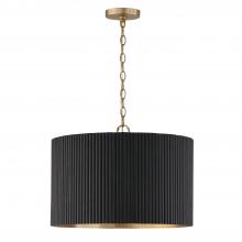 Capital Canada 350741KR - 3-Light Pendant in Matte Brass and Handcrafted Mango Wood in Black Stain