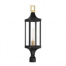 Savoy House Canada 5-278-144 - Glendale 1-Light Outdoor Post Lantern in Matte Black and Weathered Brushed Brass
