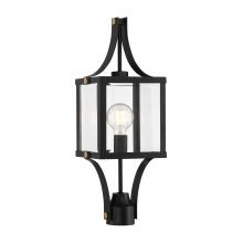 Savoy House Canada 5-476-144 - Raeburn 1-Light Outdoor Post Lantern in Matte Black and Weathered Brushed Brass