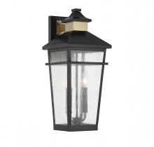 Savoy House Canada 5-714-143 - Kingsley 2-Light Outdoor Wall Lantern in Matte Black with Warm Brass Accents