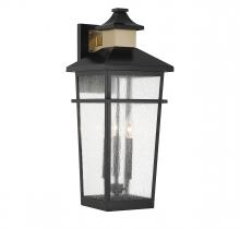 Savoy House Canada 5-715-143 - Kingsley 3-Light Outdoor Wall Lantern in Matte Black with Warm Brass Accents
