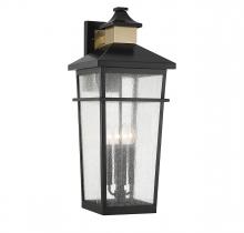 Savoy House Canada 5-716-143 - Kingsley 4-Light Outdoor Wall Lantern in Matte Black with Warm Brass Accents