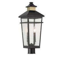 Savoy House Canada 5-718-143 - Kingsley 2-Light Outdoor Post Lantern in Matte Black with Warm Brass Accents