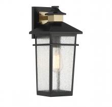 Savoy House Canada 5-719-143 - Kingsley 1-Light Outdoor Wall Lantern in Matte Black with Warm Brass Accents