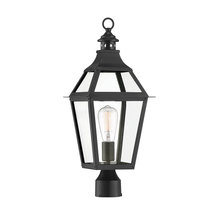 Savoy House Canada 5-724-153 - Jackson 1-Light Outdoor Post Lantern in Matte Black with Gold Highlights