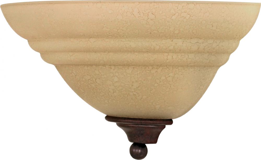 1-Light 13&#34; Wall Sconce in Old Bronze Finish with Amber Water Glass