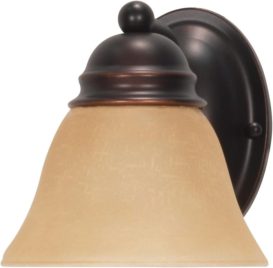 Empire - 1 Light 7&#34; Vanity with Champagne Linen Washed Glass - Mahogany Bronze Finish