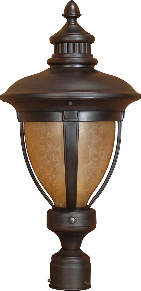 Galeon ES; 3 Light; Post Lantern with Tobago Glass; Lamp Included