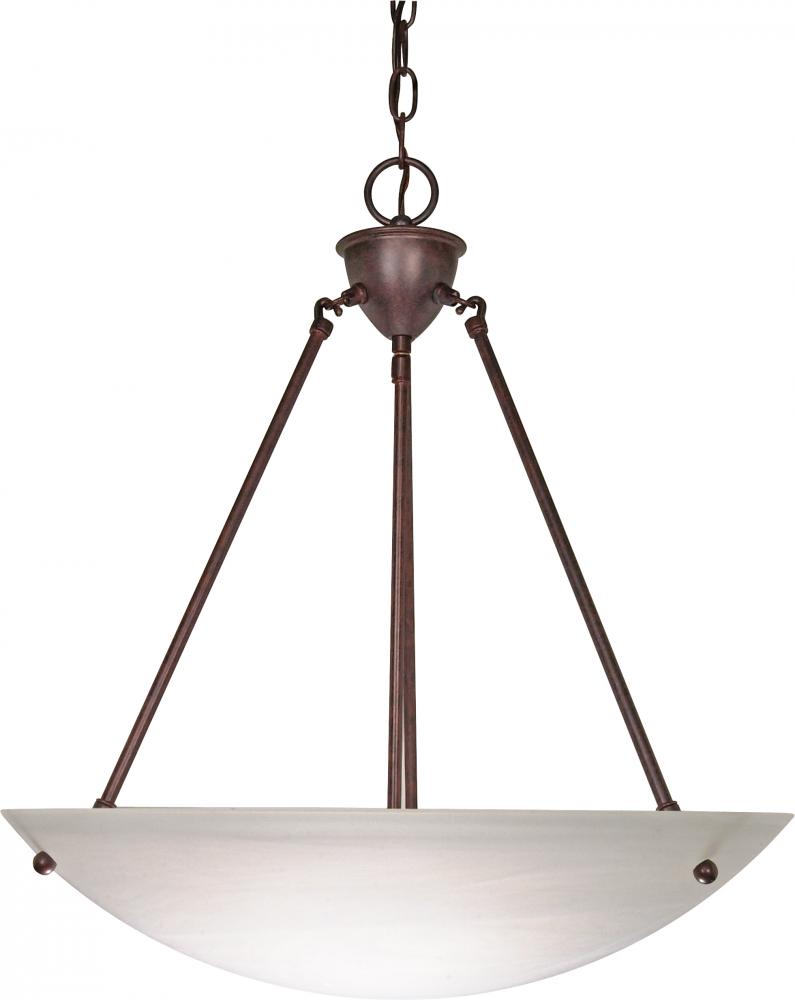 3 Light - 23&#34; Pendant with Alabaster Glass - Old Bronze Finish