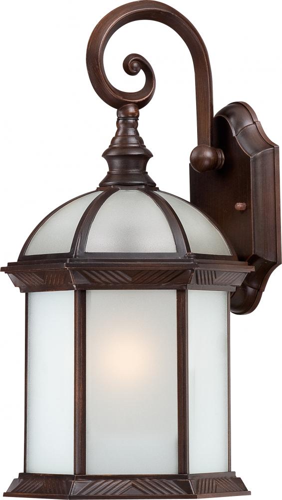 1-Light 16&#34; Outdoor Wall Sconce in Rustic Bronze Finish with Frosted Beveled Glass and (1) 18W