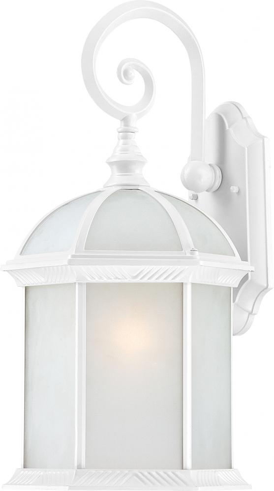 1-Light 26&#34; Outdoor Wall Lantern in White Finish with Frosted Glass and (1) 26W GU24 Base Light