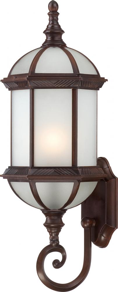 1-Light 22&#34; Outdoor Wall Lantern in Rustic Bronze Finish with Frosted Glass and (1) 18W GU24