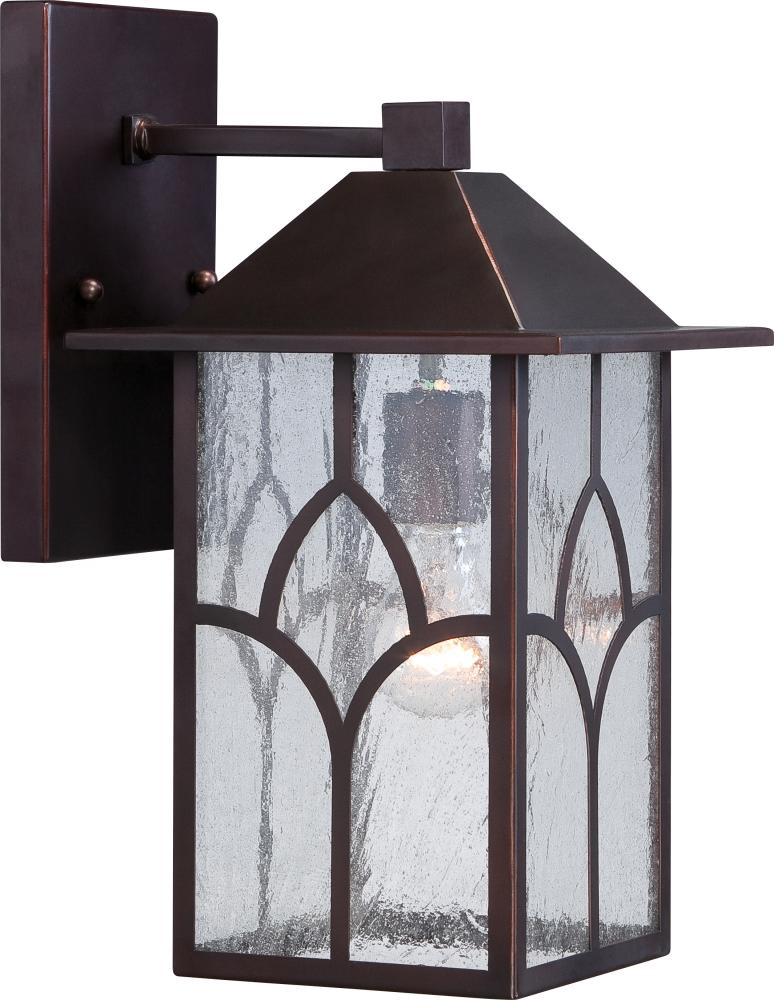 Stanton - 1 Light - 8&#34; Wall Lantern with Clear Seed Glass - Claret Bronze Finish Finish