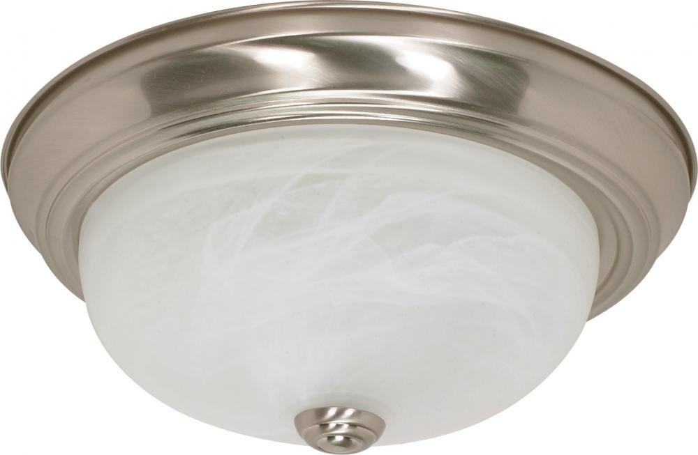 2 Light - 13&#34; - Flush Mount - Alabaster Glass; Color retail packaging