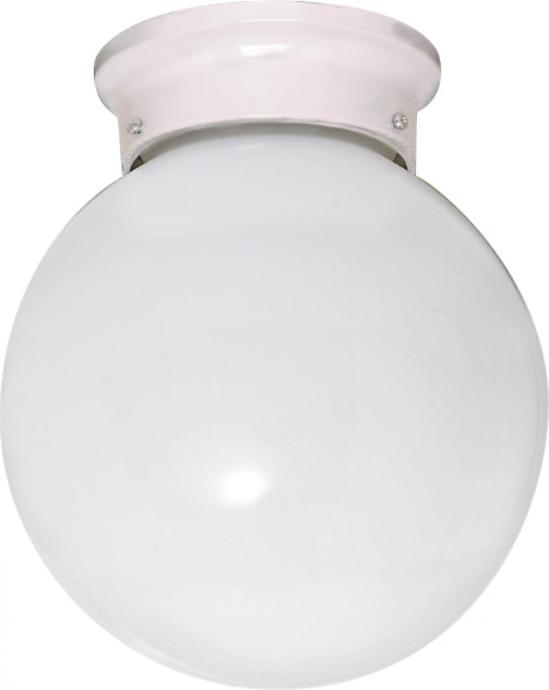 1 Light - 6&#34; - Ceiling Fixture - White Ball; Color retail packaging