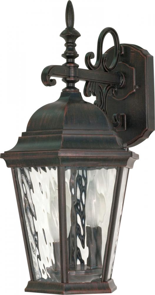 Fordham - 3 Light - 20&#34; - Wall Lantern - Arm Down w/ Clear Water Glass
