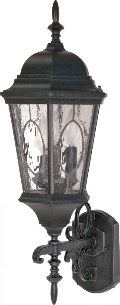 Fordham - 3 Light - 25&#34; - Wall Lantern - Arm Up w/ Clear Water & Seed Glass Panels