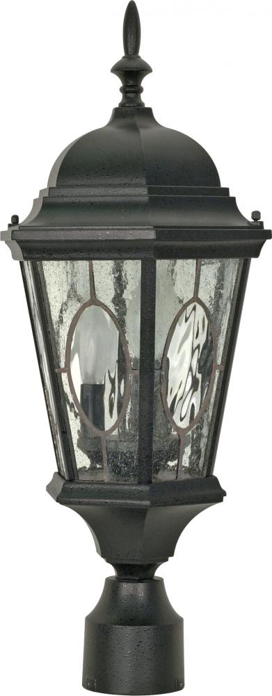Fordham - 3 Light - 22&#34; - Post Lantern - w/ Clear Water & Seed Glass Panels