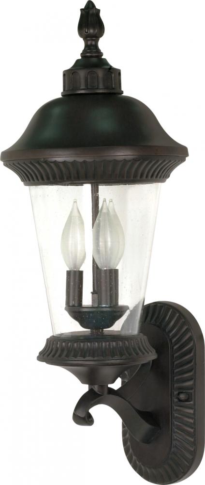 Clarion - 3 Light - 24&#34; - Wall Lantern - Arm Up w/ Clear Seed Glass