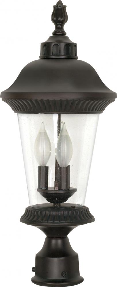 Clarion - 3 Light - 22&#34; - Post Lantern - w/ Clear Seed Glass