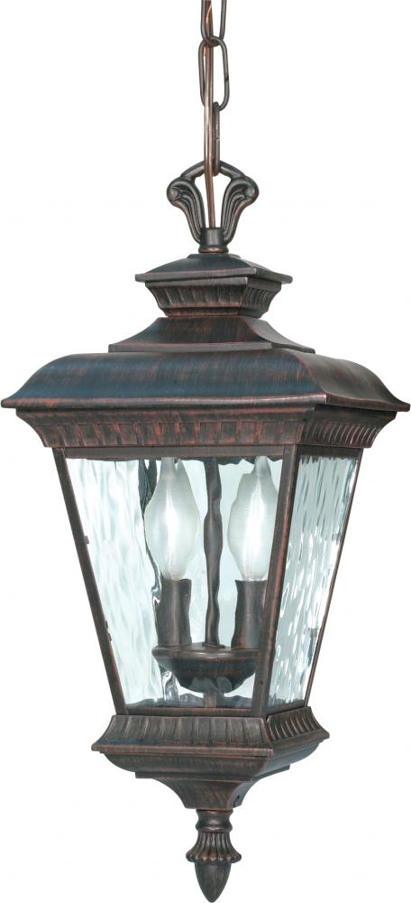 Charter - 2 Light - 20&#34; - Hanging Lantern - w/ Clear Water Glass