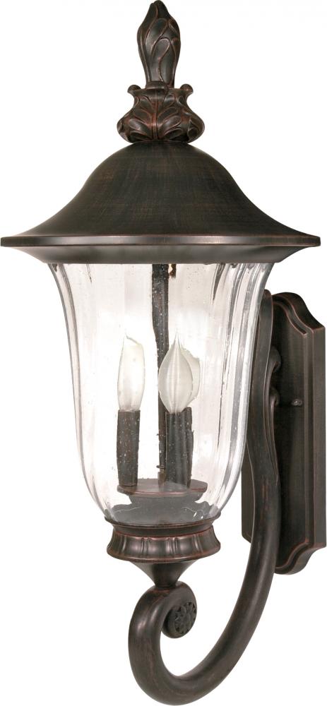 Parisian - 3 Light - 29&#34; - Wall Lantern - Arm Up with Fluted Seed Glass