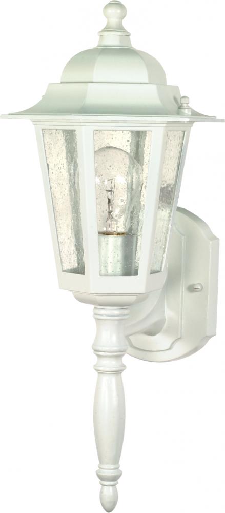Cornerstone - 1 Light 18&#34;Wall Lantern with Clear Seeded Glass - White Finish